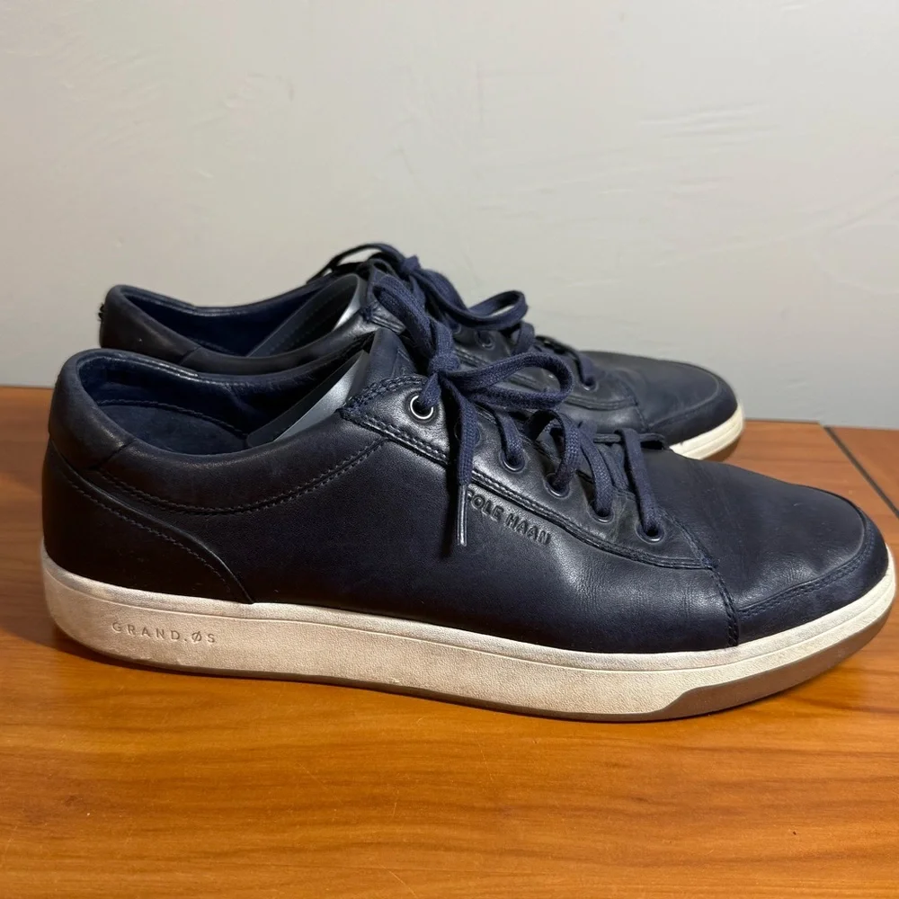 Cole Haan Grand Pro Spectator Sneakers Shoes Mens Navy Blue Leather C26434 Sz 12